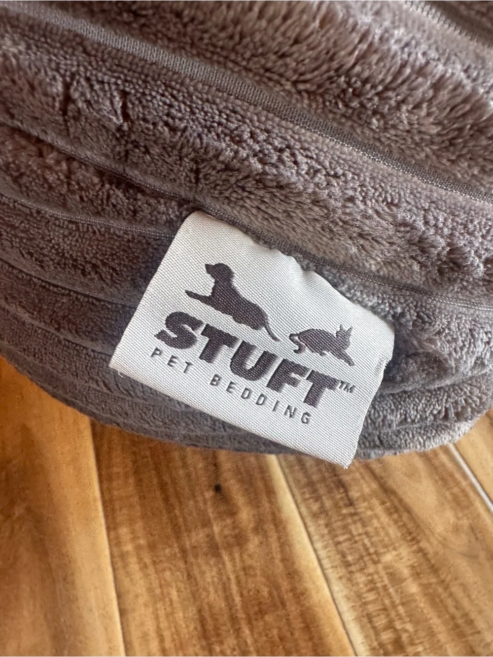 Stuft Cozy Ribbed Donut Dog or Cat Bed in Brown Taupe